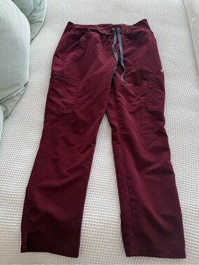 FIGS Kade Scrub Pants Burgundy